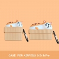 Lovely Sleepy Box Katze | Silicone Case for Apple AirPods 1, 2, Pro, Pro 2 Cosplay